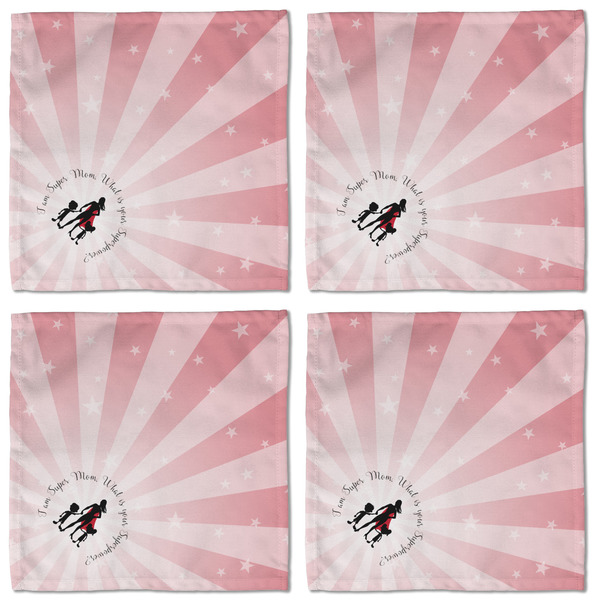 Super Mom Cloth Napkins - Personalized Lunch (APPROVAL) Set of 4