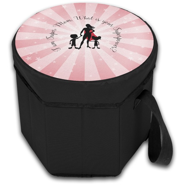 Super Mom Collapsible Personalized Cooler & Seat (Closed)