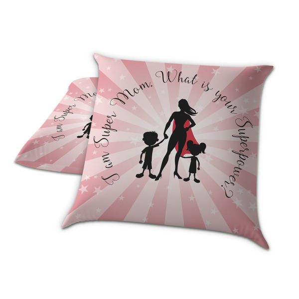 Super Mom Decorative Pillow Case - TWO