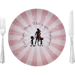 Super Mom 10" Glass Lunch / Dinner Plates - Single or Set