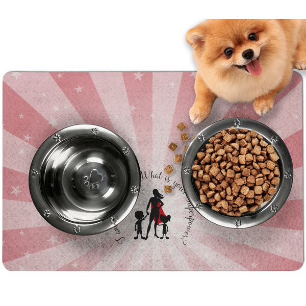 Custom Super Mom Dog Food Mat - Small