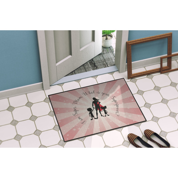 Super Mom Door Mat Lifestyle