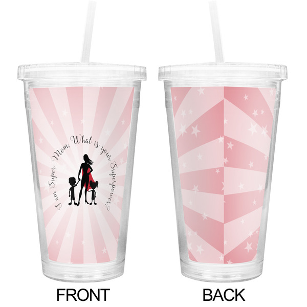 Super Mom Double Wall Tumbler with Straw - Approval