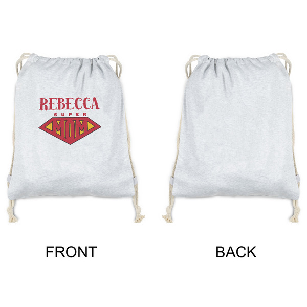 Super Mom Drawstring Backpacks - Sweatshirt Fleece - Single Sided - APPROVAL