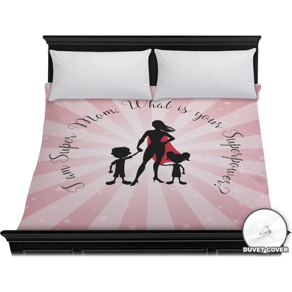 Custom Super Mom Duvet Cover - King