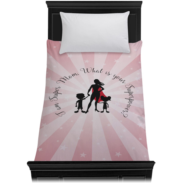 Super Mom Duvet Cover - Twin XL - On Bed - No Prop
