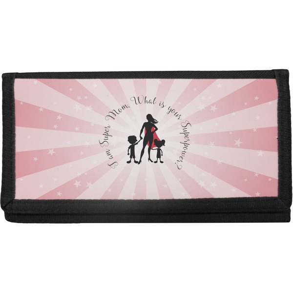 Custom Super Mom Canvas Checkbook Cover
