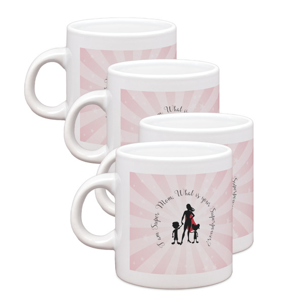 Custom Super Mom Single Shot Espresso Cups - Set of 4