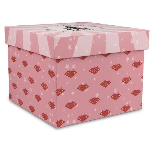 Custom Super Mom Gift Box with Lid - Canvas Wrapped - XX-Large