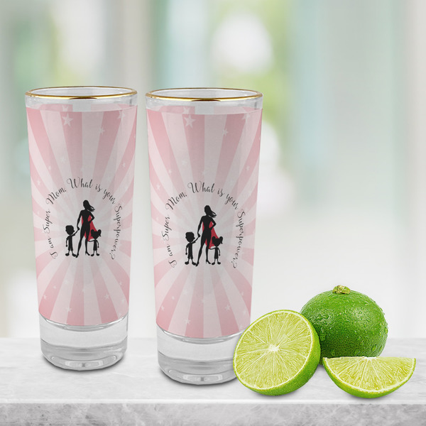 Super Mom Glass Shot Glass - 2 oz - LIFESTYLE