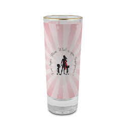 Super Mom 2 oz Shot Glass - Glass with Gold Rim