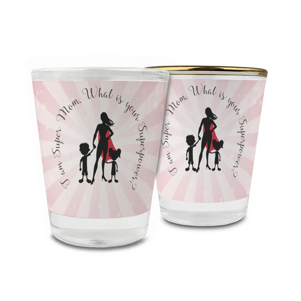 Custom Super Mom Glass Shot Glass - 1.5 oz
