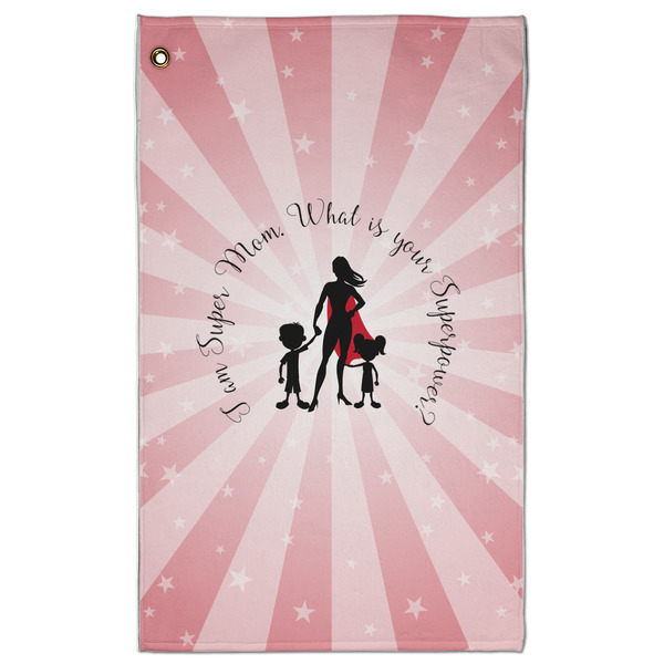Custom Super Mom Golf Towel - Poly-Cotton Blend - Large
