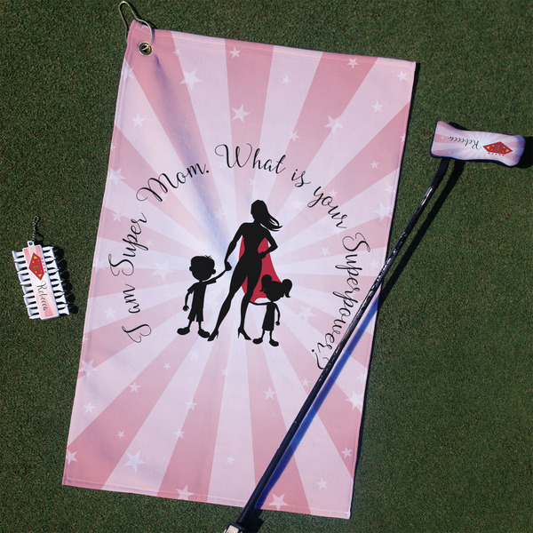 Custom Super Mom Golf Towel Gift Set