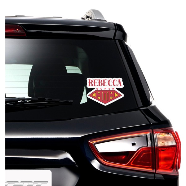 Super Mom Graphic Car Decal (On Car Window)