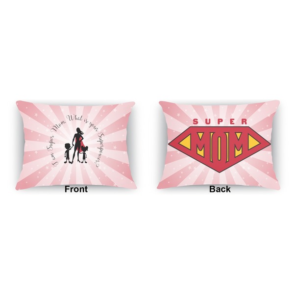 Super Mom  Indoor Rectangular Burlap Pillow (Front and Back)