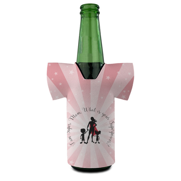 Super Mom Jersey Bottle Cooler - FRONT (on bottle)