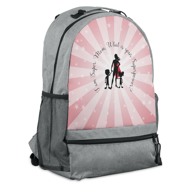 Custom Super Mom Backpack - Grey