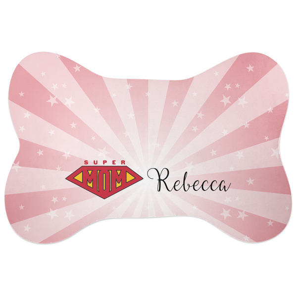Custom Super Mom Bone Shaped Dog Food Mat