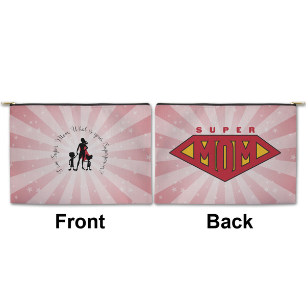 Super Mom Large Zipper Pouch Approval (Front and Back)