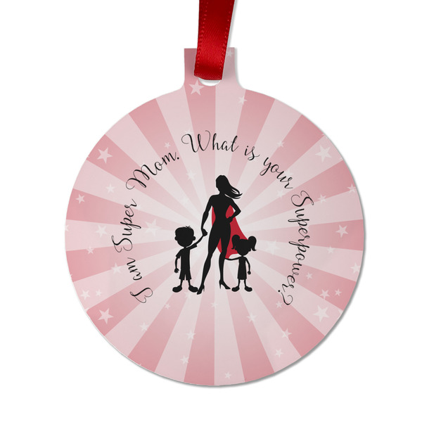 Super Mom Metal Ball Ornament - Front