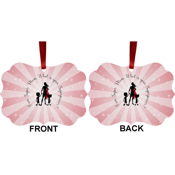 Super Mom Metal Benilux Ornament - Front and Back (APPROVAL)