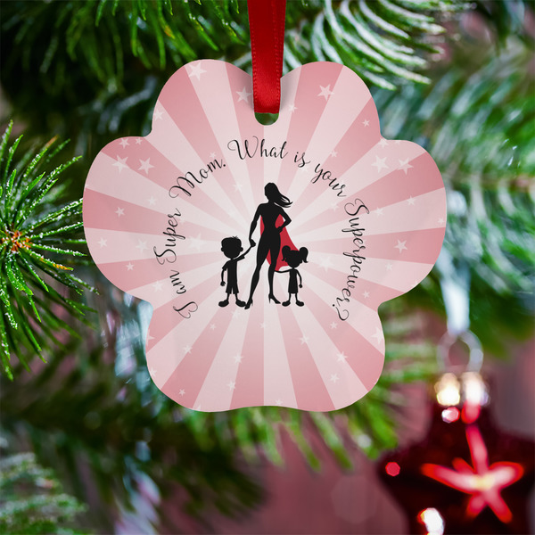 Super Mom Metal Paw Ornament - Lifestyle