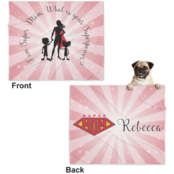 Super Mom Microfleece Dog Blanket - Large- Front & Back