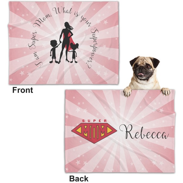 Super Mom Microfleece Dog Blanket - Regular - Front & Back