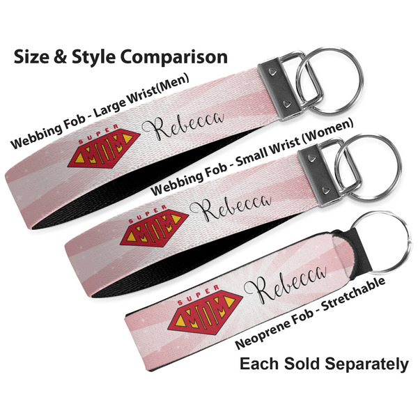 Super Mom Multiple Key Ring comparison sizes