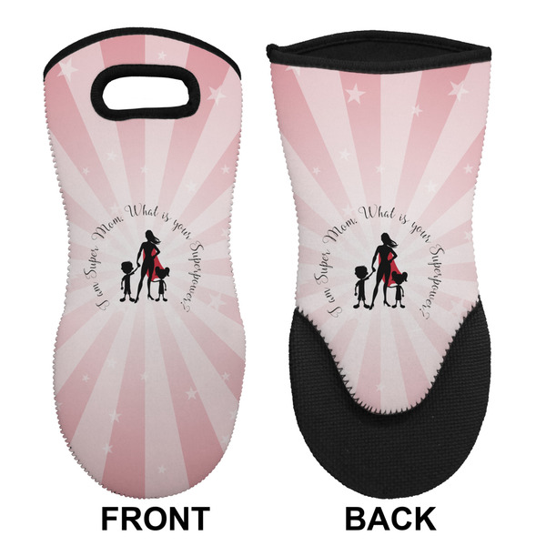 Super Mom Neoprene Oven Mitt (Front & Back)
