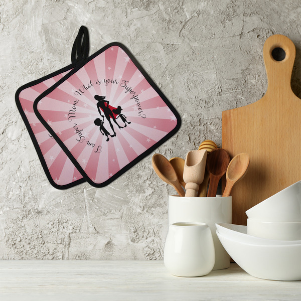 Super Mom Neoprene Pot Holder - Set of 2  LIFESTYLE