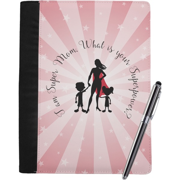Custom Super Mom Notebook Padfolio - Large