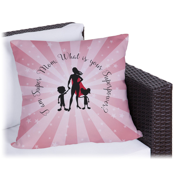 Custom Super Mom Outdoor Pillow - 18"