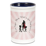 Super Mom Ceramic Pencil Holders - Blue