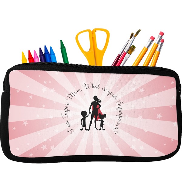 Custom Super Mom Neoprene Pencil Case