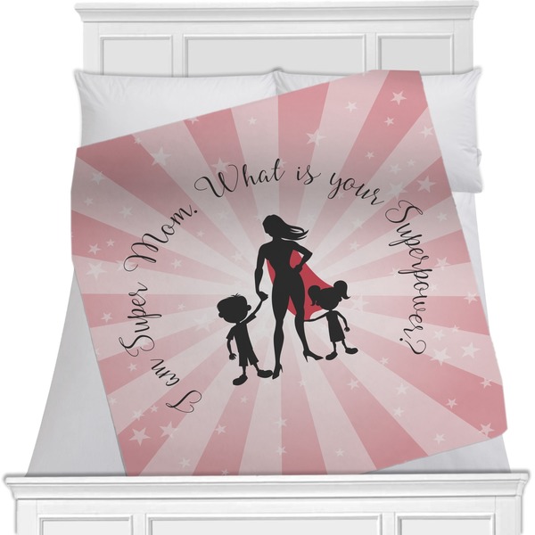 Custom Super Mom Minky Blanket - Twin / Full - 80"x60" - Double Sided