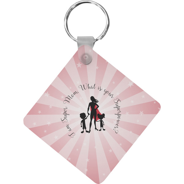 Custom Super Mom Diamond Plastic Keychain