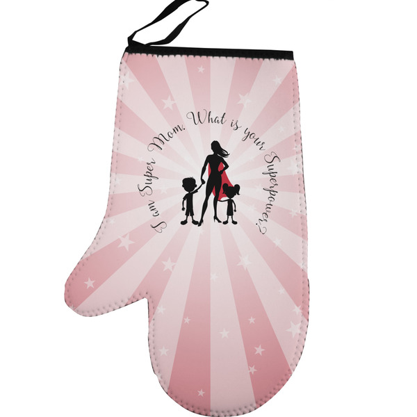 Super Mom Personalized Oven Mitt - Left