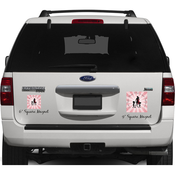 Super Mom Personalized Square Car Magnets on Ford Explorer