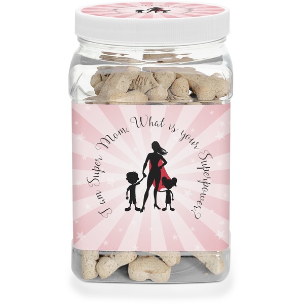 Custom Super Mom Dog Treat Jar