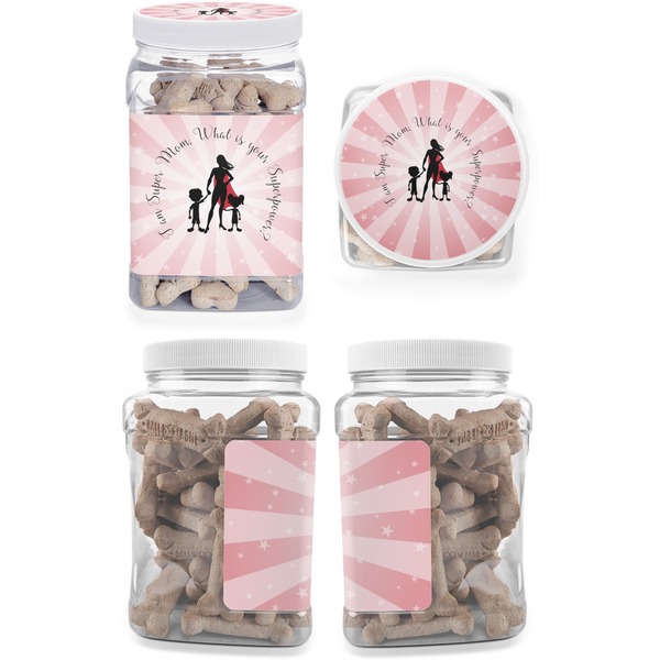 Super Mom Pet Treat Jar - Multiple Angles