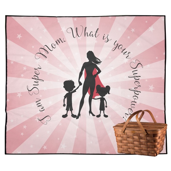 Custom Super Mom Outdoor Picnic Blanket