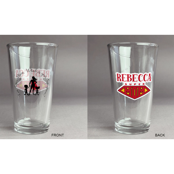 Super Mom Pint Glass - Two Content - Approval