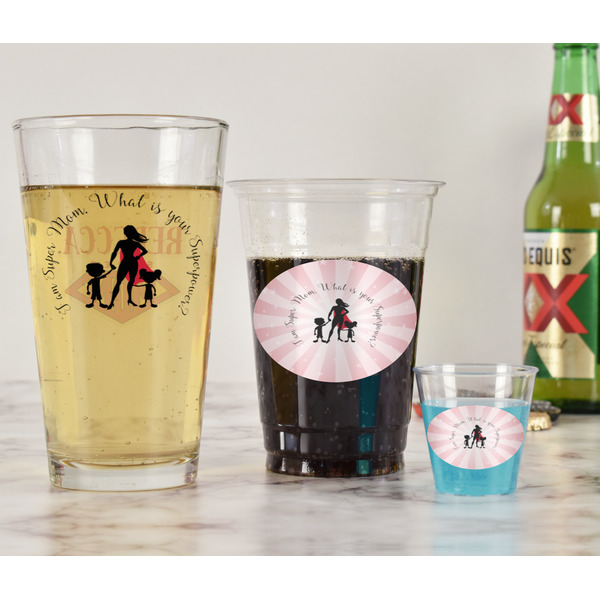 Super Mom Pint Glass - Two Content - In Context