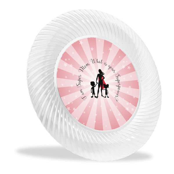Custom Super Mom Plastic Party Dinner Plates - 10"