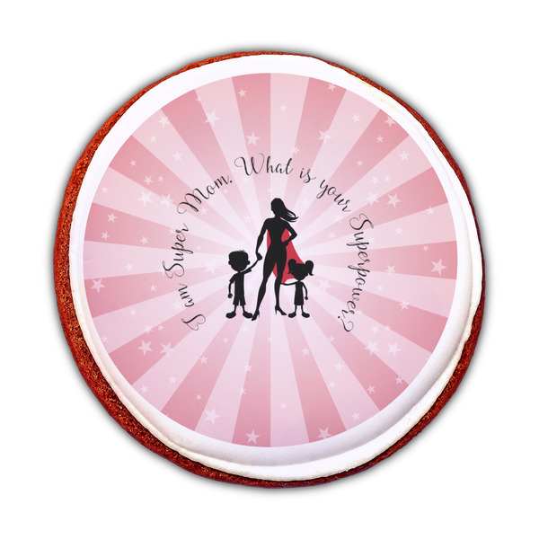 Super Mom Printed Icing Circle - Medium - On Cookie