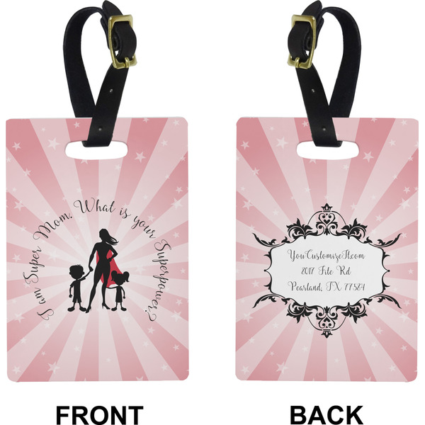 Super Mom Rectangle Luggage Tag (Front + Back)
