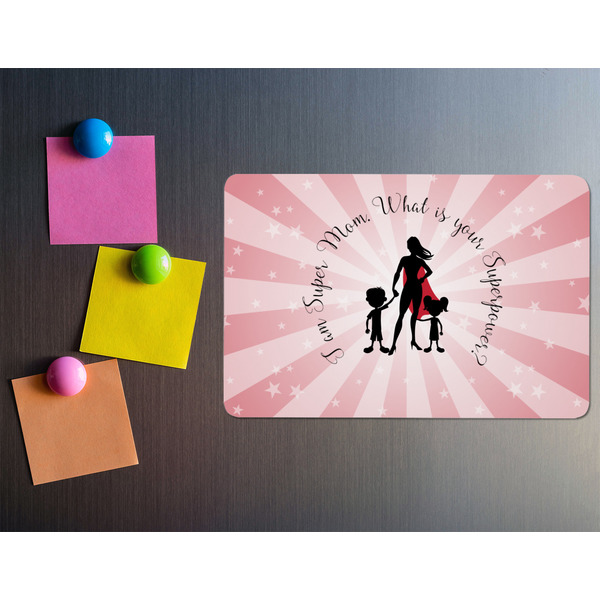 Super Mom Rectangular Fridge Magnet - LIFESTYLE
