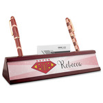 Super Mom Red Mahogany Nameplate with Business Card Holder